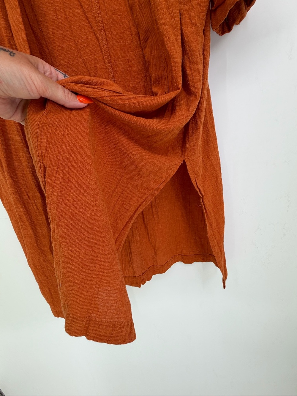Bohemian Burnt Orange Peasant Kimono - Picture 4 of 6